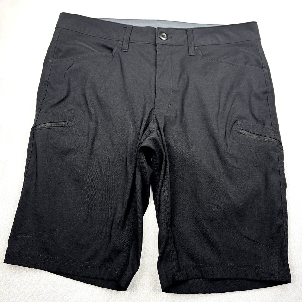 Eddie Bauer Horizon Guide Stretch Tech Cargo Shorts Men's 34 Black Hiking Nylon